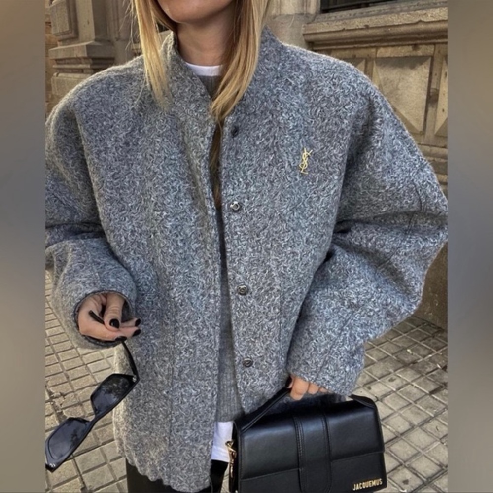 Zara Gray Bomber Jacket